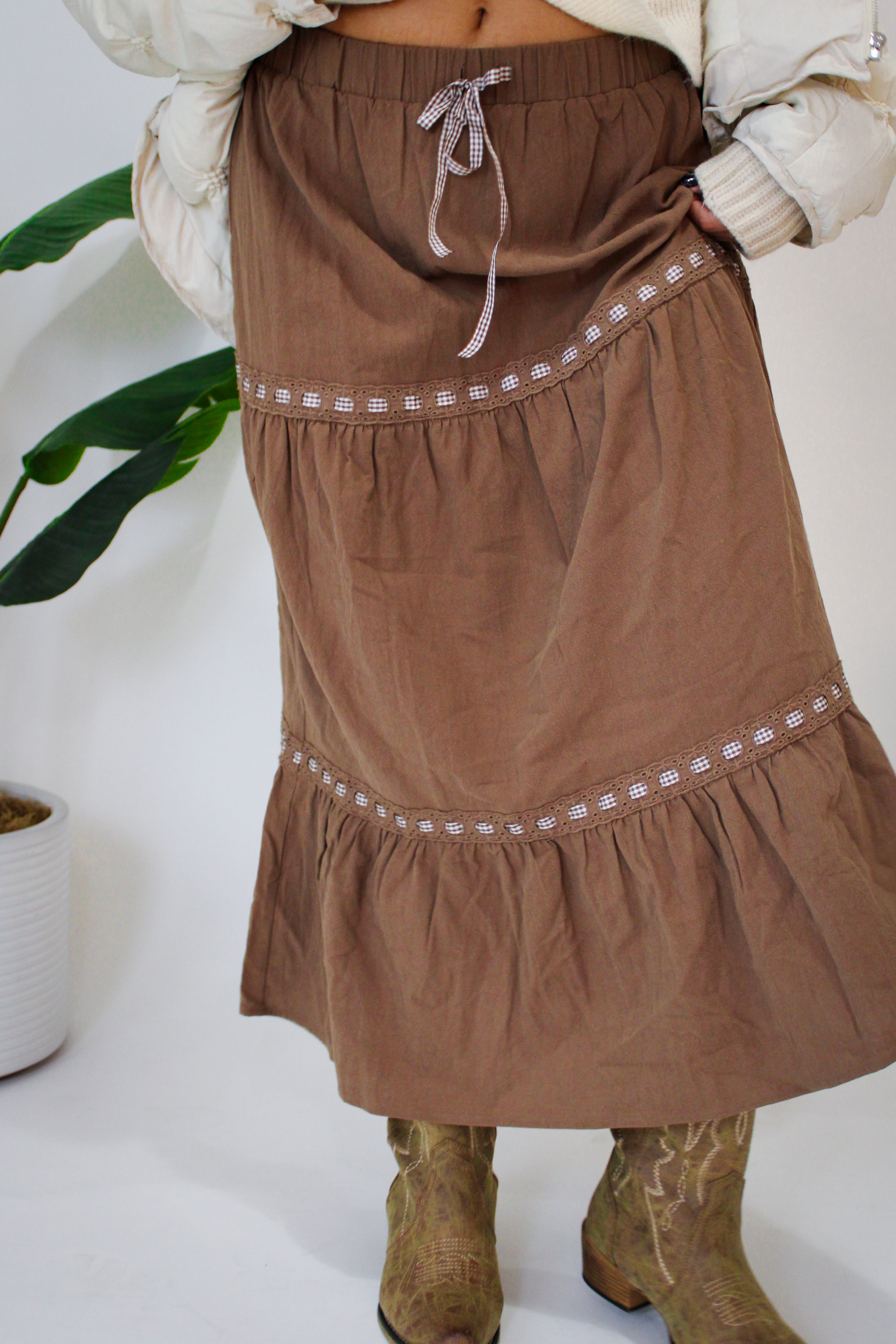 Brown Sugar Midi Skirt